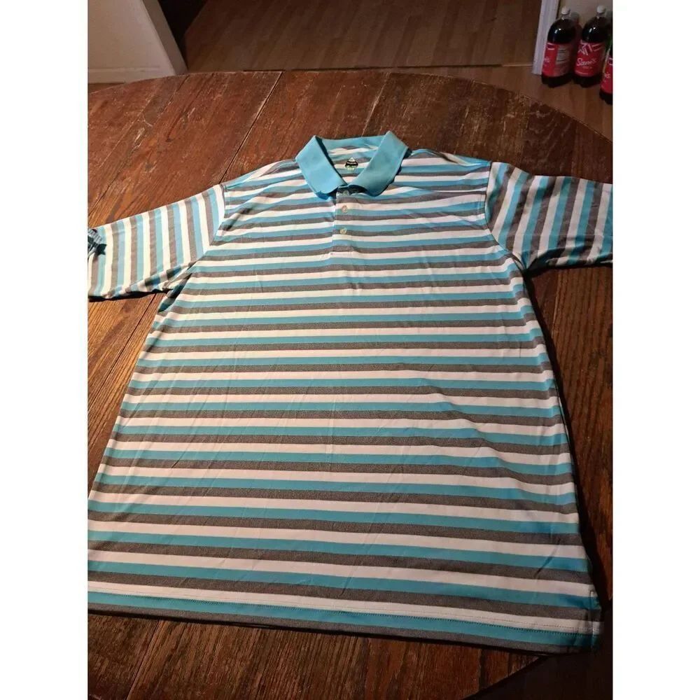 XXL Bolle Golf Tech Short Sleeve Polo Golf Casual Athleisure Athletic Shirt Blue
